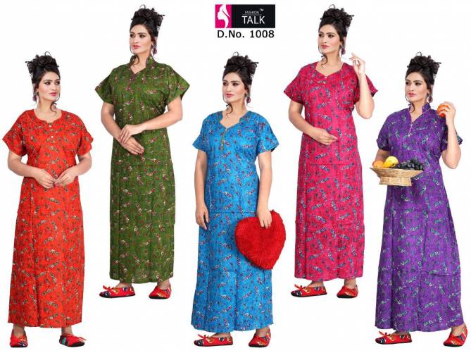 Fashion Talk 1008 Pure Cotton Print Casual Wear Nighty Collection
